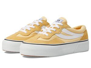 SUPERGA 3041 REVOLLEY COLOR-BLOCK PLATFORM YELLOW LIGHT/WHITE EU 37.5 (US WOMEN'